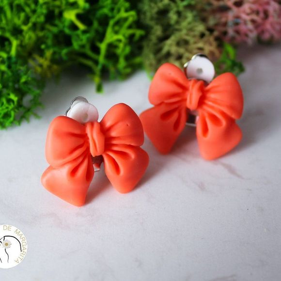 New handmade clip on earrings pastel color bow girls - Picture 7 of 7